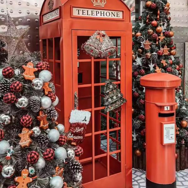 Red Telephone Booth Wedding Events Backdrop