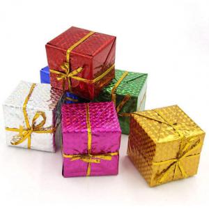 Supply manufacturers wholesale Christmas decorations gift box small pendant Christmas tree decoration laser foam small gift